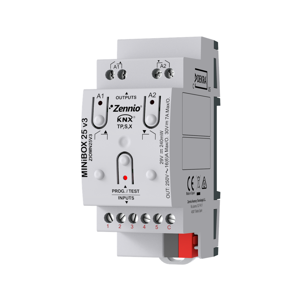 MINiBOX 25 v3. Actionneur multifonction KNX avec KNX