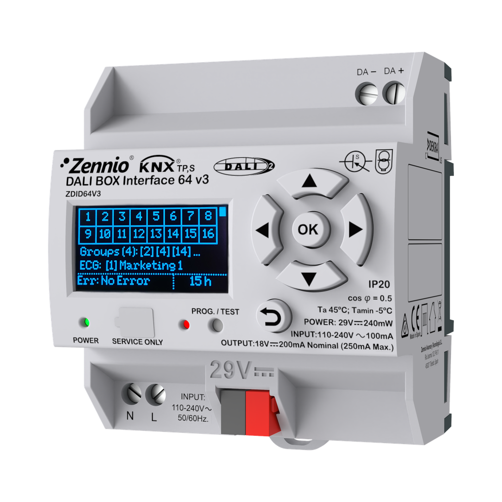 DALI BOX Interface 64 v3. Interface KNX-DALI pour