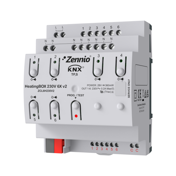HeatingBOX 230V 6X v2. Actionneur de chauffage avec 6