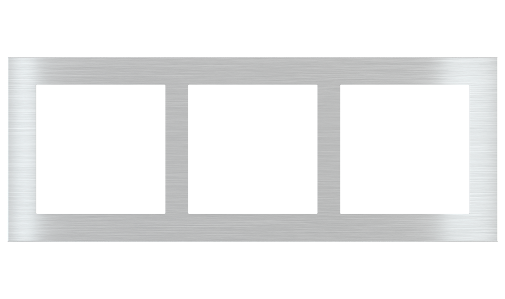 Rectangular Plate Deep (FF/71/20Venti) (87x229) 3 windows (55x55)+(55x55)+(55x55) Fenix NTM Grey Ephesus