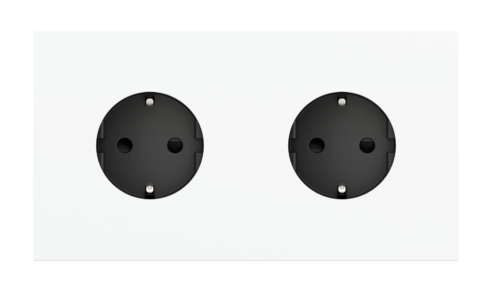 Magnetic plate 2-fold for two Schuko, French and Israeli electrical sockets Proxima series Metal Dark Chocolate