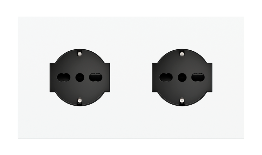 Magnetic plate 2-fold for two IT UNEL electrical sockets Proxima series Metal Dark Chocolate