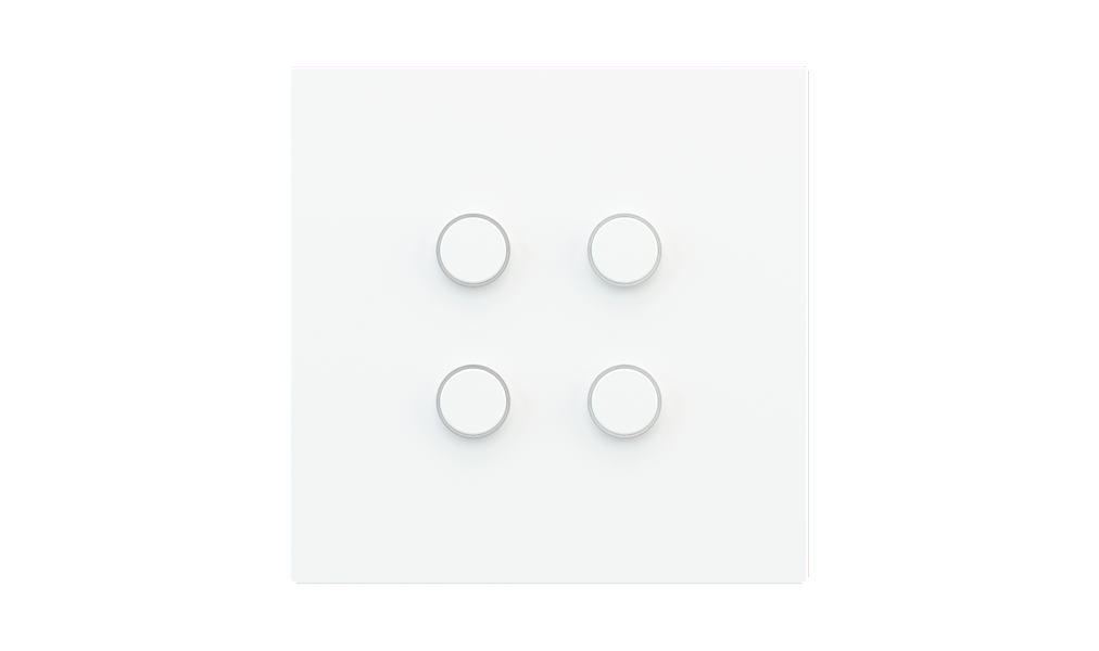 Square magnetic plate for a 4-rocker push button Proxima series Metal Quantum Carbon + customization