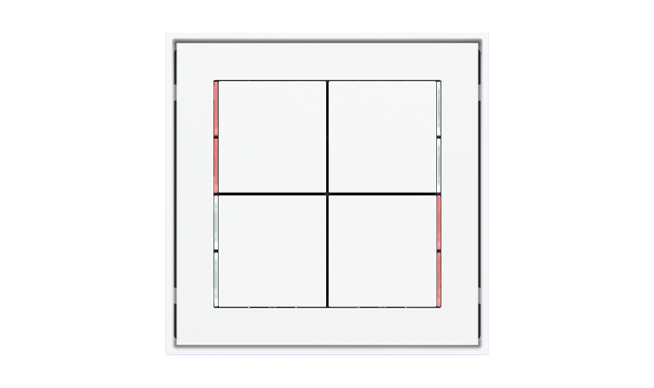 kit 1 rocker 71 serie Square (30X30) with symbols Pure white Plastic