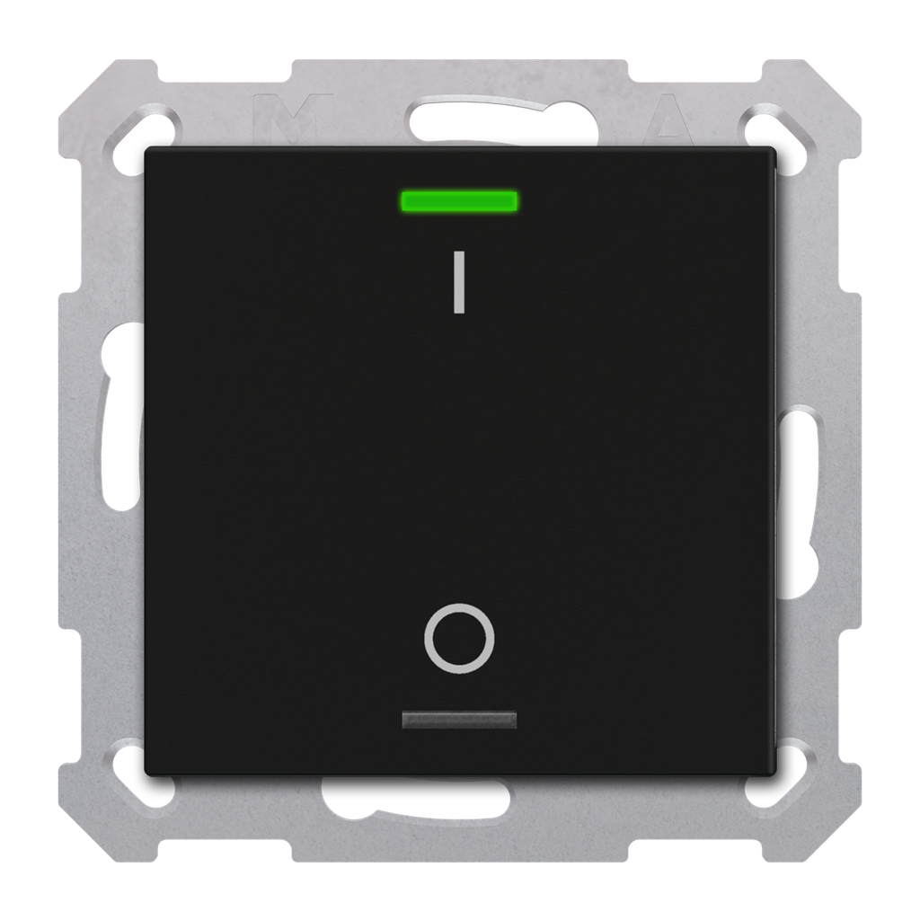 Bouton-poussoir Light 55, 1 paire KNX RF+ radio,Secure,RGBW,TS,noir,commutation