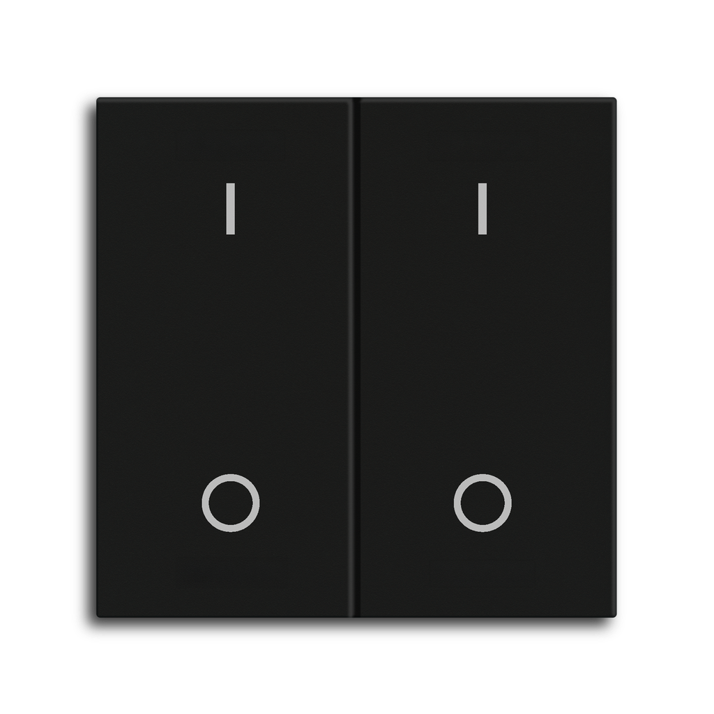 Bascule MDT pour bouton-poussoir Light 55 Basic, 2p KNX, noir mat, commutation.