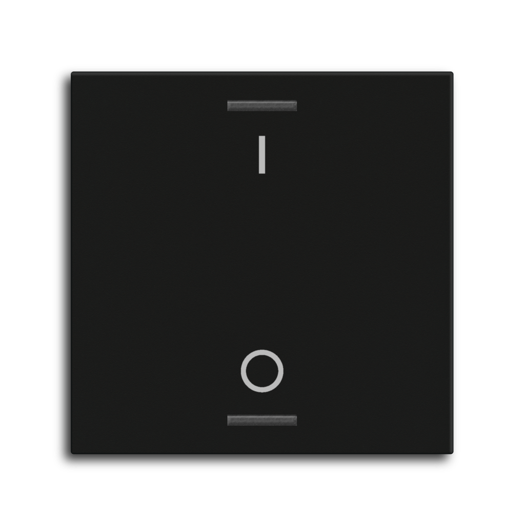 Bascule MDT pour bouton-poussoir Light 55, 1 paire KNX, noir mat, commutation.