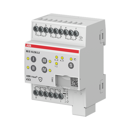Module KNX 10 entrées Tor, 10-230V AC/DC, à commande manuelle, KNX Secure
