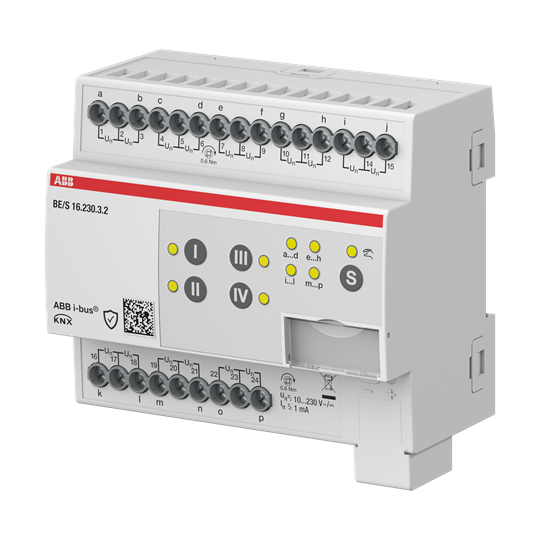Module KNX 16 entrées Tor,10-230V AC/DC, à commande manuelle, KNX Secure