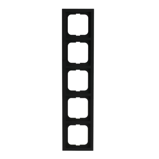 Plaque de finition FUTUR LINEAR 5 postes, finition Noir mat, format 63x63