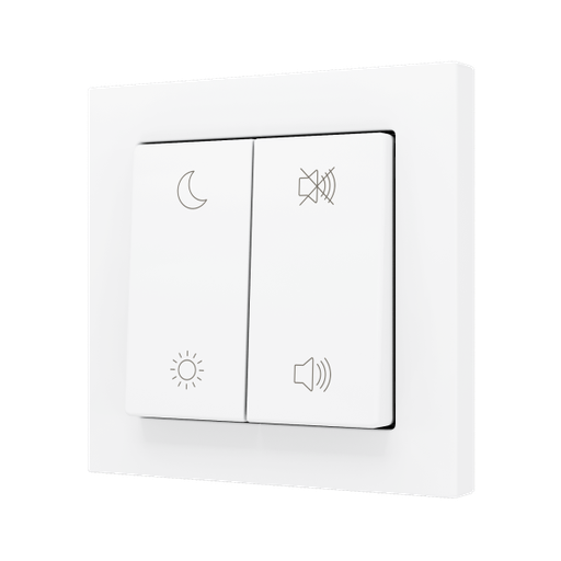 [ZEN-ZS552PB4MWC] ZS55. Bouton poussoir "Soft" double pour 4 entrées