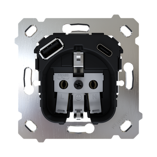[ZEN-ZSISC2US] ZS55/ZS70. Base de prise Schuko 16 A /250 V ~ avec USB