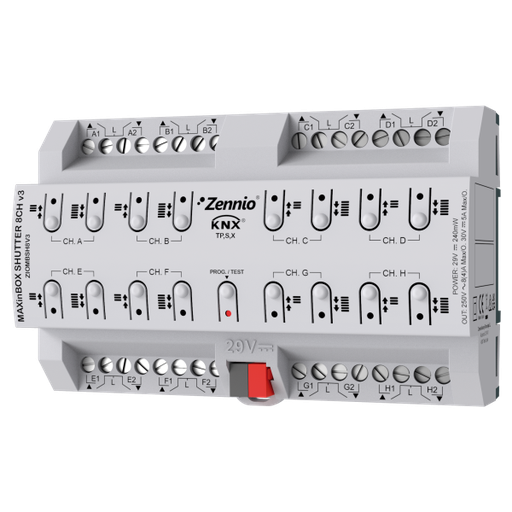 [ZEN-ZIOMBSH8V3] MAXinBOX SHUTTER 8CH v3. Actionneur de volet 8 canaux