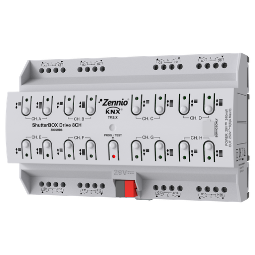 [ZEN-ZIOSHD8] ShutterBOX Drive 8CH. Actionneur de volets de 8 canaux