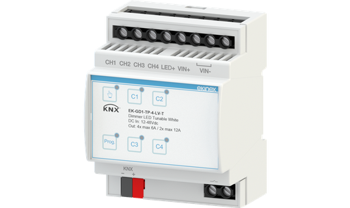 [EK-GD1-TP-4-LV-T] Dimmer KNX 12/48 Vdc 4 monochromatic channels / 2 TW channels