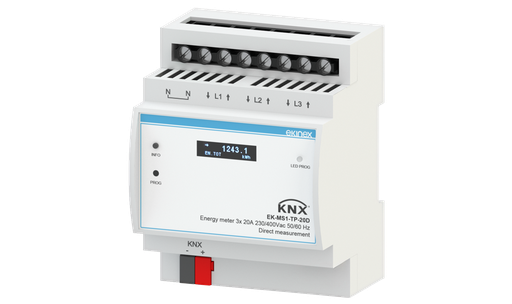 [EK-MS1-TP-20D] Three-phase secondary energy meter 3x20A direct insertion