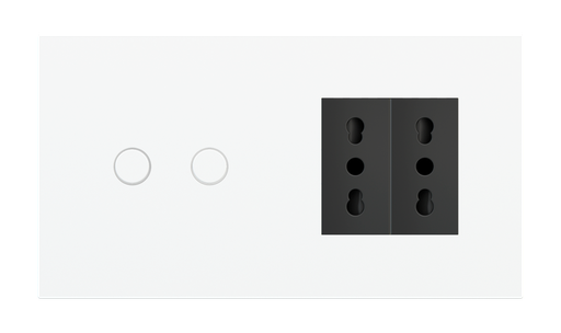 [EK-P2A-2P-SBV-P] Magnetic plate 2-fold for 2-rocker push button + (45x45 mm window) Proxima series Metal Quantum Carbon + customization