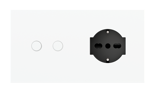 [EK-P2A-4U-CRO-P] Magnetic plate 2-fold for 4-rocker push button + power socket IT UNEL Proxima series Metal Chrome + customization