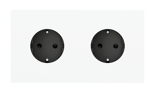 [EK-P2A-TT-SBV] Magnetic plate 2-fold for two Schuko, French and Israeli electrical sockets Proxima series Metal Quantum Carbon