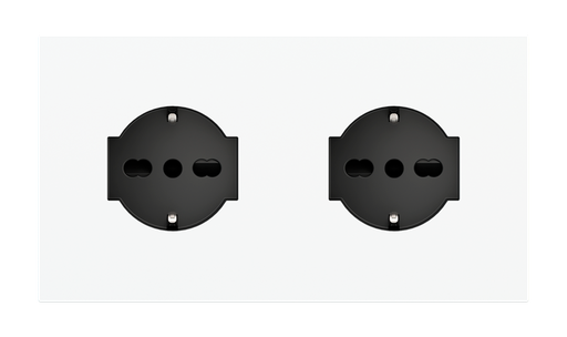 [EK-P2A-UU-CBM] Magnetic plate 2-fold for two IT UNEL electrical sockets Proxima series Metal Black Metal