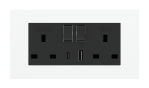 [EK-PW2-UK-USB] Double power socket - UK USB A/C