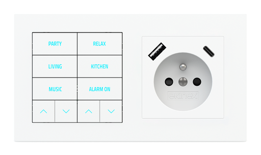 [EK-PWS-FR-USB] Power socket french standard, USB A-C, 55x55 mm