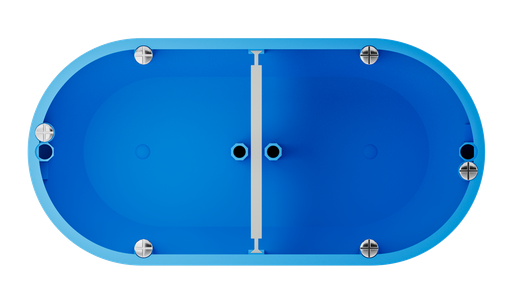 [EK-SI2-2T-W] 2-fold flush-mounting box suitable for movable walls with a thickness from 7 to 40 mm (Simet P2X60D model)