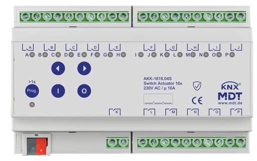 [MDT-AKK-1616.04S] Actionneur 16 sorties KNX, 8 modules, 16 A, 230 V CA, compact, 70 µF