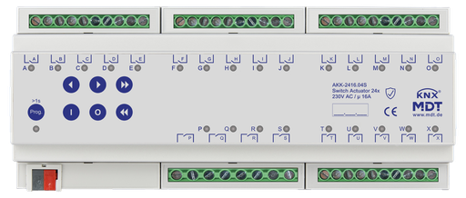 [MDT-AKK-2416.04S] Actionneur 24 sorties KNX, 12 modules, 16 A, 230 V CA, compact, 70 µF
