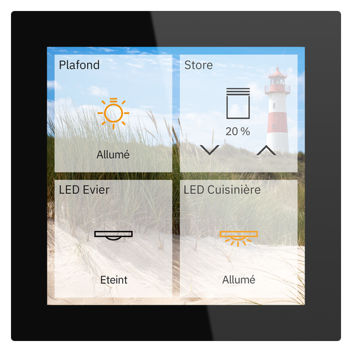 [MDT-GTS-04TS.01S] Écran tactile KNX Smart 4 pouces en finition verre, noir.
