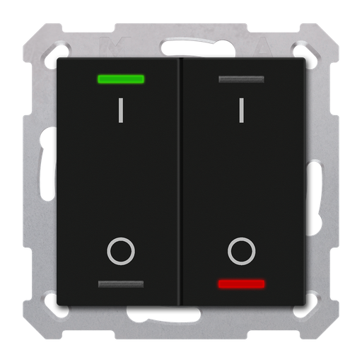 [MDT-RF-TAL55T206.B1S] Bouton-poussoir Light 55, 2 paires KNX RF+ radio,Secure,RGBW,TS,noir,commutation