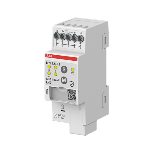 [ABB-BE/S4.20.3.2] Module KNX 4 Entrées Contacts secs, à commande manuelle, KNX Secure