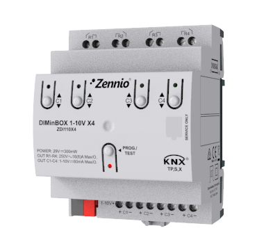 [ZEN-ZDI110X4] DIMinBOX 1-10V X4. Actionneur variateur avec 4 canaux pour ballasts 1-10V